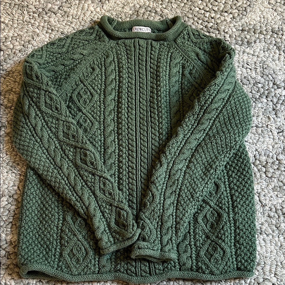 Crewcuts Kids 1988 Heritage Cotton Roll Neck Sweater in Cable Knit